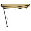 vidaXL Standmarkise Manuell Einziehbar 400x350 cm Gelb/Wei&szlig;
