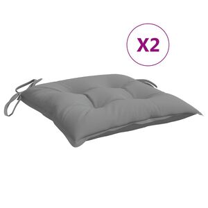 vidaXL Stuhlkissen 2 Stk. Grau 40x40x7 cm Oxford-Gewebe