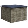 vidaXL 7-tlg. Garten-Sofagarnitur mit Kissen Schwarz Poly Rattan