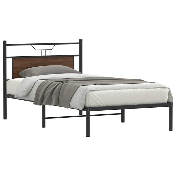 vidaXL Bettgestell ohne Matratze Braun Eiche 100x190 cm Holzwerkstoff