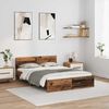 vidaXL Bettrahmen mit Kopfteil Altholz 120 x 190 cm Holzwerkstoff