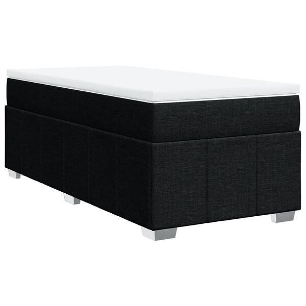 vidaXL Boxspringbett mit Matratze Schwarz 90x200 cm Stoff