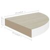 vidaXL Eck-Schweberegal Eichen-Optik und Wei&szlig; 25x25x3,8 cm MDF