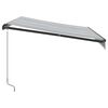 vidaXL Markise mit LED-Beleuchtung Manuell Anthrazit & Wei&szlig; 300x250 cm