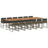 vidaXL 13-tlg. Garten-Essgruppe mit Kissen Grau Poly Rattan