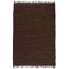 vidaXL Handgewebter Chindi-Teppich Leder 120 x 170 cm Braun