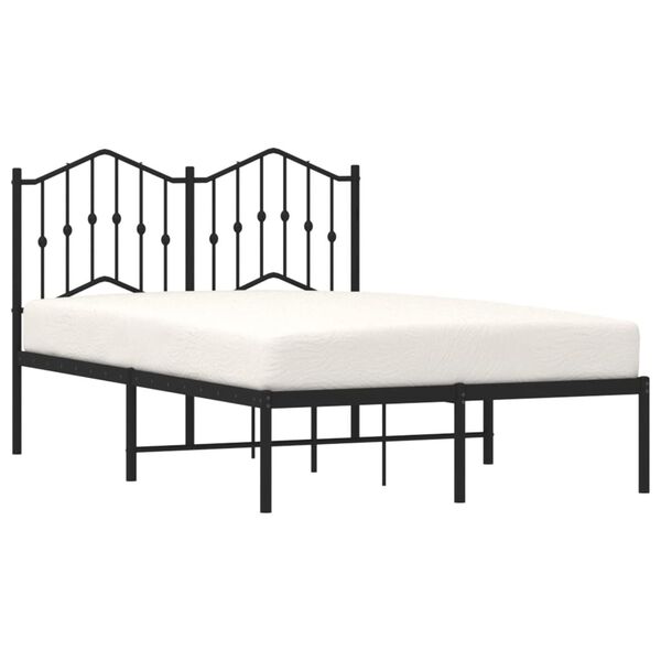 vidaXL Bettgestell mit Kopfteil Metall Schwarz 120x200 cm