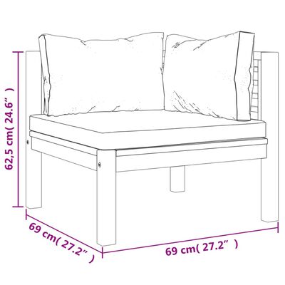 vidaXL 9-tlg. Garten-Lounge-Set mit Auflage Massivholz Akazie