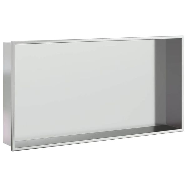 vidaXL Duschnische Silbern Geb&uuml;rstet 62x32x9 cm Edelstahl