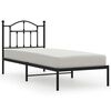 vidaXL Bettgestell mit Kopfteil Metall Schwarz 90x200 cm