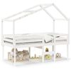 vidaXL Hochbett mit Dach Wei&szlig; 90x190 cm Massivholz Kiefer