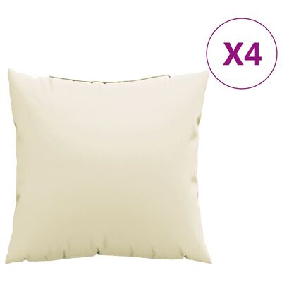 vidaXL Zierkissen 4 Stk. Creme 50x50 cm Stoff