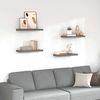 vidaXL Schweberegale 4 Stk. Hochglanz-Grau 60x23,5x3,8 cm MDF
