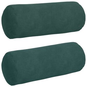 vidaXL Bolsterkissen 2 St&uuml;ck Dunkelgr&uuml;n &Oslash; 15 x 40 cm Cordstoff