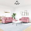 vidaXL 3-tlg. Sofagarnitur mit Kissen Rosa Samt