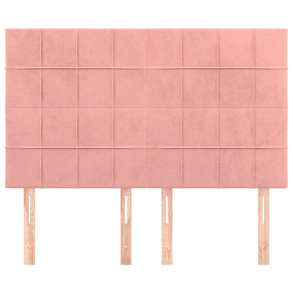 vidaXL Kopfteil Rosa 144x5x118/128 cm Samt