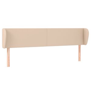 vidaXL Kopfteil mit Ohren Cappuccino-Braun 183x23x78/88 cm Kunstleder