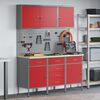 vidaXL Werkbank mit Schubladen 8 pcs Rot Ingenieure Holz und Stahl