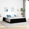 vidaXL Bettgestell mit Matratze mit Matratze 2 pcs Schwarz Stoff