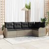 vidaXL Gartensofa-set 5 pcs Hellgrau Poly-Rattan