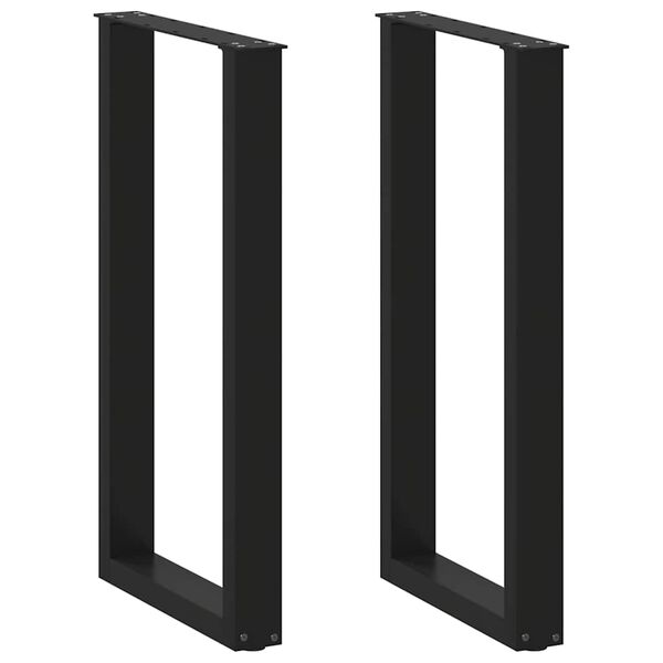 vidaXL Bartischbeine U-Form 2 Stk. Schwarz 40x(90-91) cm Stahl