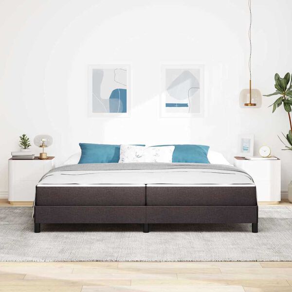 vidaXL Boxspringbett mit Matratze Dunkelbraun 200 x 200 cm Stoff