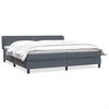 vidaXL Boxspringbett mit Matratzen Dunkelgrau 200x220 cm Samt