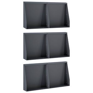 vidaXL St&uuml;tzmauer 6 stk. 40 x 12 x 50 cm Stahl Anthrazit