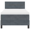 vidaXL Boxspringbett mit Matratze Dunkelgrau 80 x 200 cm Samt