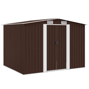 vidaXL Ger&auml;teschuppen Braun 257x205x178 cm Stahl