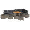vidaXL Gartensofa-set 9 stk. 8-Sitzanzahl Grau Poly Rattan