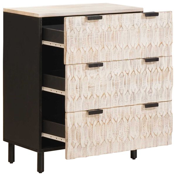 vidaXL Sideboard Wei&szlig;e gewaschene Oberfl&auml;che 60 x 33 x 75 cm