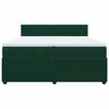 vidaXL Boxspringbett mit Matratze Dunkelgr&uuml;n 200x200 cm Samt