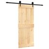 vidaXL Schiebet&uuml;r Nat&uuml;rlich und Schwarz 85 x 210 cm Massivkiefer