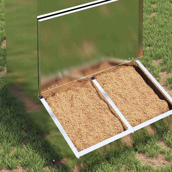 vidaXL Schweinfutterspender Silber 55 x 51 x 91,5 cm Verzinkter Stahl