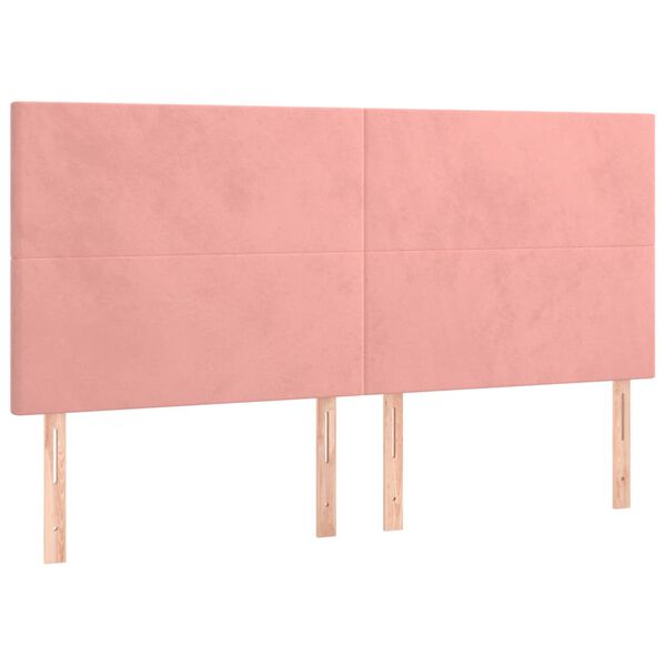 vidaXL Kopfteil Rosa 160 x 5 x 118/128 cm Samt