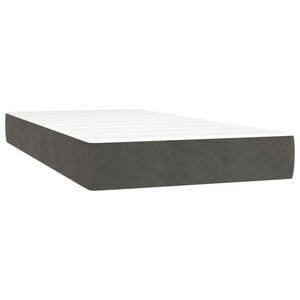 vidaXL Taschenfederkernmatratze Mittel Dunkelgrau 80x200x20 cm Samt