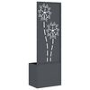 vidaXL Garten Sichtschutz-Leinwand Floral Anthrazit 50 x 140 cm