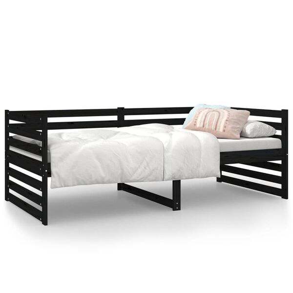 vidaXL Tagesbett Schwarz 90x190 cm Massivholz Kiefer