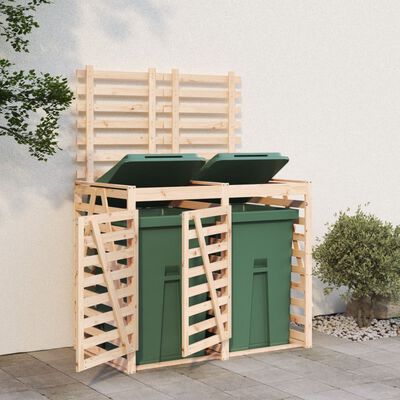 vidaXL Mülltonnenbox für 2 Tonnen Massivholz Kiefer