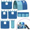 vidaXL Etagenbett mit Rutsche und Gardinen Blau 90x190 cm