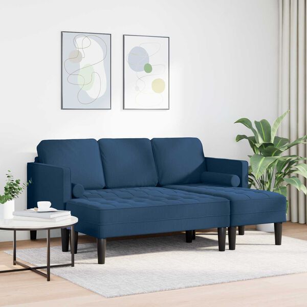 vidaXL Sofa Set 2 pcs Blau 173 x 131 x 67 cm Stoff