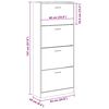 vidaXL Schuhschrank Sonoma-Eiche 63x24x147 cm Holzwerkstoff