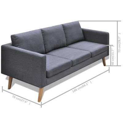 vidaXL Sofa Set 2-Sitzer und 3-Sitzer Stoff Dunkelgrau