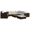vidaXL 8-tlg. Garten-Lounge-Set mit Auflagen Poly Rattan Braun