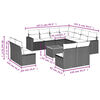 vidaXL 12-tlg. Garten-Sofagarnitur mit Kissen Grau Poly Rattan