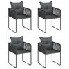 vidaXL 5-tlg. Garten-Essgruppe PVC Rattan Schwarz