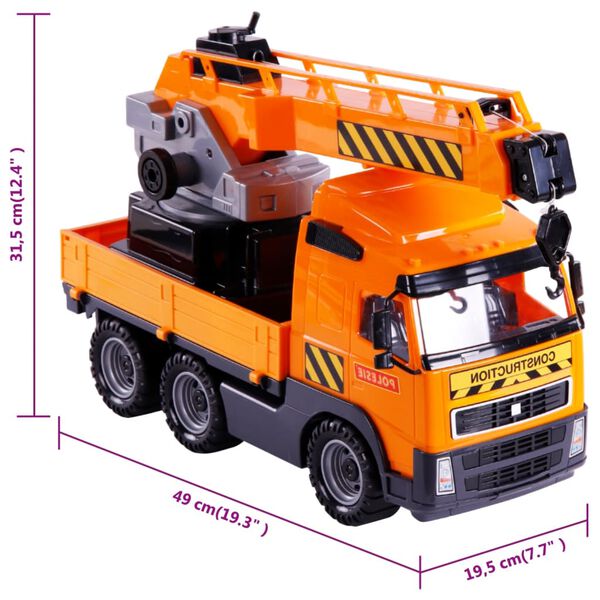 Polesie Wader 4-tlg. Kranwagen-Set Orange & Schwarz Polypropylen