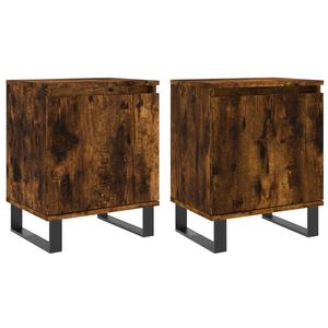 vidaXL Nachttische 2 Stk. R&auml;uchereiche 40x30x50 cm Holzwerkstoff