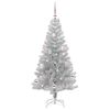 vidaXL Weihnachtsbaum mit 150 LEDs mit St&auml;nder Silber 150 cm PET